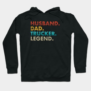 husband dad trucker legend - trucker dad Hoodie